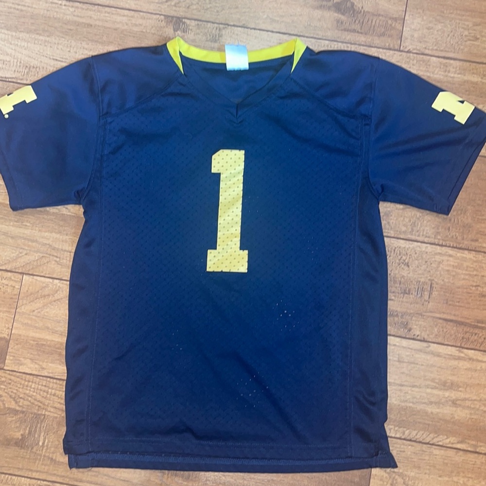 Blue Michigan Wolverines #1 Football Jersey Youth XL 16-18